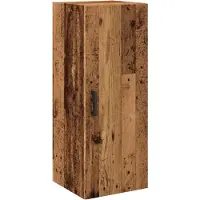 vidaXL - Wandkast - 34,5x34x90 - cm - bewerkt - hout - oud - houtkleur