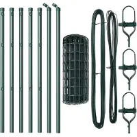 vidaXL Euro-hek met grondbevestiging 10 x 0,6 m PVC-Coated Staal Groen