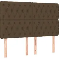 vidaXL Hoofdbord donkerbruin 180x7x118/128 cm stof