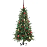 vidaXL Kunstmatige Hinged Kerstboom met 150 LED Groen 150 cm PE en PVC