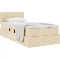 vidaXL Opbergbed met matras met hoofdeinde Crème 100 x 200 cm fluweel