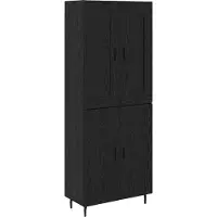 vidaXL Highboard 2 st Zwart Eiken 69,5 x 34 x 180 cm Bewerkt hout