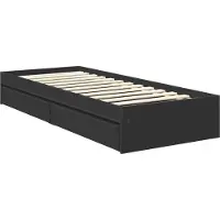 vidaXL Opbergbed met lade met opslag Zwart 70 x 190 cm Bewerkt hout