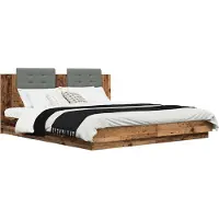 vidaXL Bedframe met Hoofdbord Oud Hout 180 x 200 cm Bewerkt hout