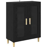 vidaXL Highboard Zwart Eiken 69,5 x 32,5 x 180 cm Bewerkt hout