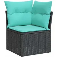 vidaXL 8-delige tuinmeubelset met kussens, zwart, polyrotan