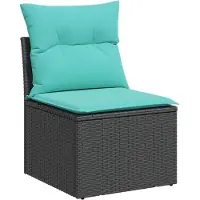 vidaXL 8-delige tuinbankset met kussens, zwart polyrotan