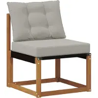 vidaXL Buiten bank set met kussen 6 pcs Natuurlijk en Licht Grijs