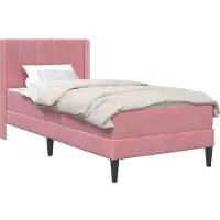 vidaXL Bedframe met matras met hoofdeinde Roze 80 x 200 cm Fluweel