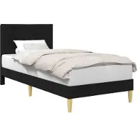 vidaXL Bedframe met hoofdeinde Zwart 100 x 200 cm Stof