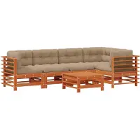 vidaXL Tuin loungeset 6 pcs Wasbruin Massief grenenhout