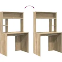 vidaXL Bureau, Sonoma-eikenhout, 91 x 50 x 149 cm, houtvezel
