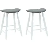 vidaXL Eetstoelen 2 st Massief Rubberhout Wit 46 x 37 x 63 cm