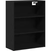 vidaXL Hoge kast, zwart, eikenlook, 69,5 x 32,5 x 180 cm