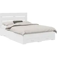 vidaXL Bedframe met lade met hoofdeinde Wit 140 x 190 cm Bewerkt hout
