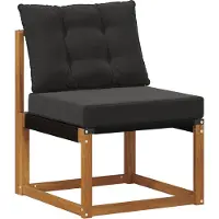 vidaXL Buiten bank set met kussen 3 pcs Naturel en Zwart