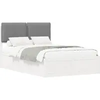 vidaXL Bedframe met Gevoerde Hoofdbord Lichtgrijs 120 x 200 cm