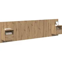 vidaXL Hoofdbord Met Kast 3 st Artisan Eiken Bewerkt hout