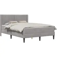 vidaXL Bedframe met matras Lichtgrijs 160 x 200 cm Fluweel
