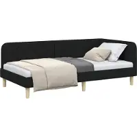 vidaXL Hoek Bed Frame Zwart 90 x 200 cm Stof