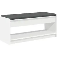 vidaXL Hallenbank Wit 103 x 38 x 45 cm Geengineerd Hout en Stof