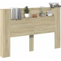 vidaXL Hoofdeinde Kast met LED Sonoma Bewerkt hout