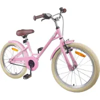 vidaXL Kinderfiets 18 Inch voor 5-7 jaar oud Licht Roze