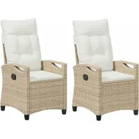 vidaXL Tuinstoel 2 st Beige en Crème Staal en Polyester