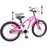 vidaXL Kinderfiets 22 Inch voor 7-12 jaar oud Donkerroze