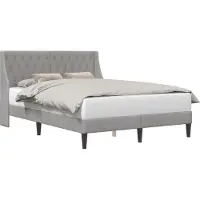 vidaXL Bedframe met hoofdeinde Lichtgrijs 120 x 190 cm Fluweel