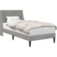 vidaXL Bedframe met hoofdeinde Lichtgrijs 90 x 190 cm Fluweel