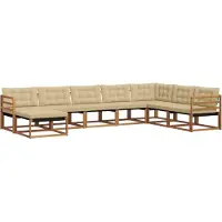 vidaXL Buiten bank set 8 st Natuurlijk en Beige Massief Acacia Hout
