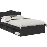 vidaXL Bedframe met hoofdeinde Zwart 120 x 190 cm Massief grenenhout