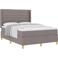 vidaXL Boxspringbed met hoofdeinde, taupe, 140 x 190 cm, gestoffeerd