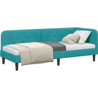 vidaXL Hoek Bed Frame Turquoise 80 x 200 cm Fluweel