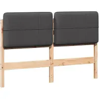 vidaXL Gestoffeerd hoofdbord Bruin en Donkergrijs 135 cm