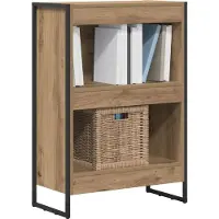 vidaXL Boekenkast 60 x 30 x 86,5 cm Bewerkt hout Ambachtelijk Eiken