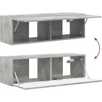 vidaXL TV Wandkast 2 st Beton Bewerkt hout