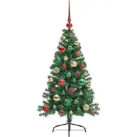 vidaXL Kunststof Voorverlichte Kerstboom met 150 LED Groen 120 cm PVC