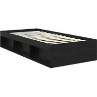 vidaXL Bedframe met hoofdeinde Zwart 75 x 190 cm Massief grenenhout