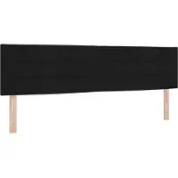 vidaXL LED Hoofdbord met LED-stripverlichting Zwart 180 cm Stof