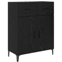 vidaXL Highboard Zwart Eiken 69,5 x 34 x 180 cm Bewerkt hout