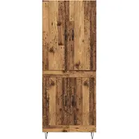 vidaXL Highboard 2 st Oudhout 69,5 x 34 x 180 cm Bewerkt hout