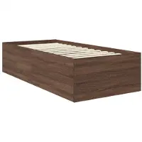 vidaXL Bedframe met hoofdeinde Bruin Eiken 75 x 190 cm Bewerkt hout