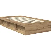vidaXL Bedframe Ambachtelijk Eiken 100 x 200 cm Bewerkt hout