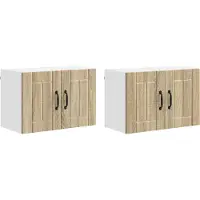 vidaXL Wandkast LUCCA 2 st Sonoma Eiken Bewerkt hout