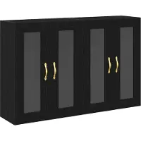 vidaXL Wandkasten 2 pcs Zwart Eiken 69,5 x 34 x 90 cm Bewerkt hout
