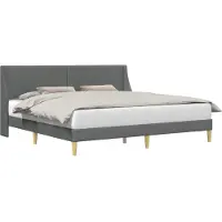 vidaXL Bedframe met hoofdeinde, donkergrijs, 183 x 213 cm, stof