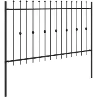 vidaXL Spike Fence ASTEN 200 x 166 cm Gepoedercoat staal Zwart
