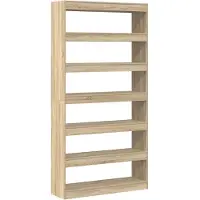 vidaXL Boekenkast 6-laags 100 x 30 x 198 cm Bewerkt hout Sonoma Eik